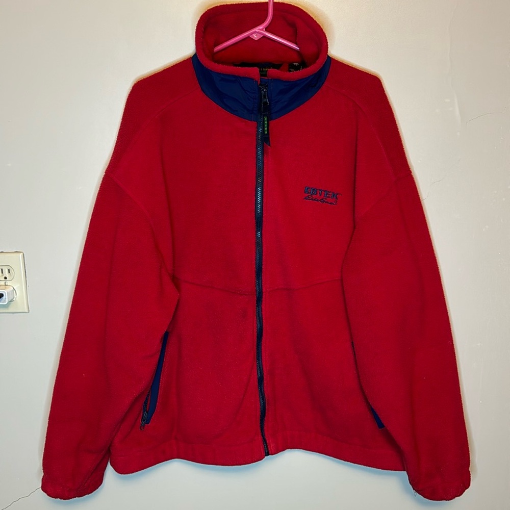 Vintage Eddie Bauer EBTEK Full Zip Fleece Jacket Mens Size Large Made in USA